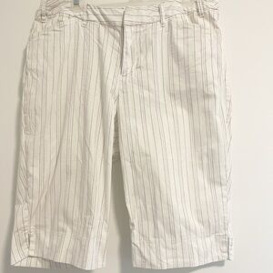 White Striped Shorts